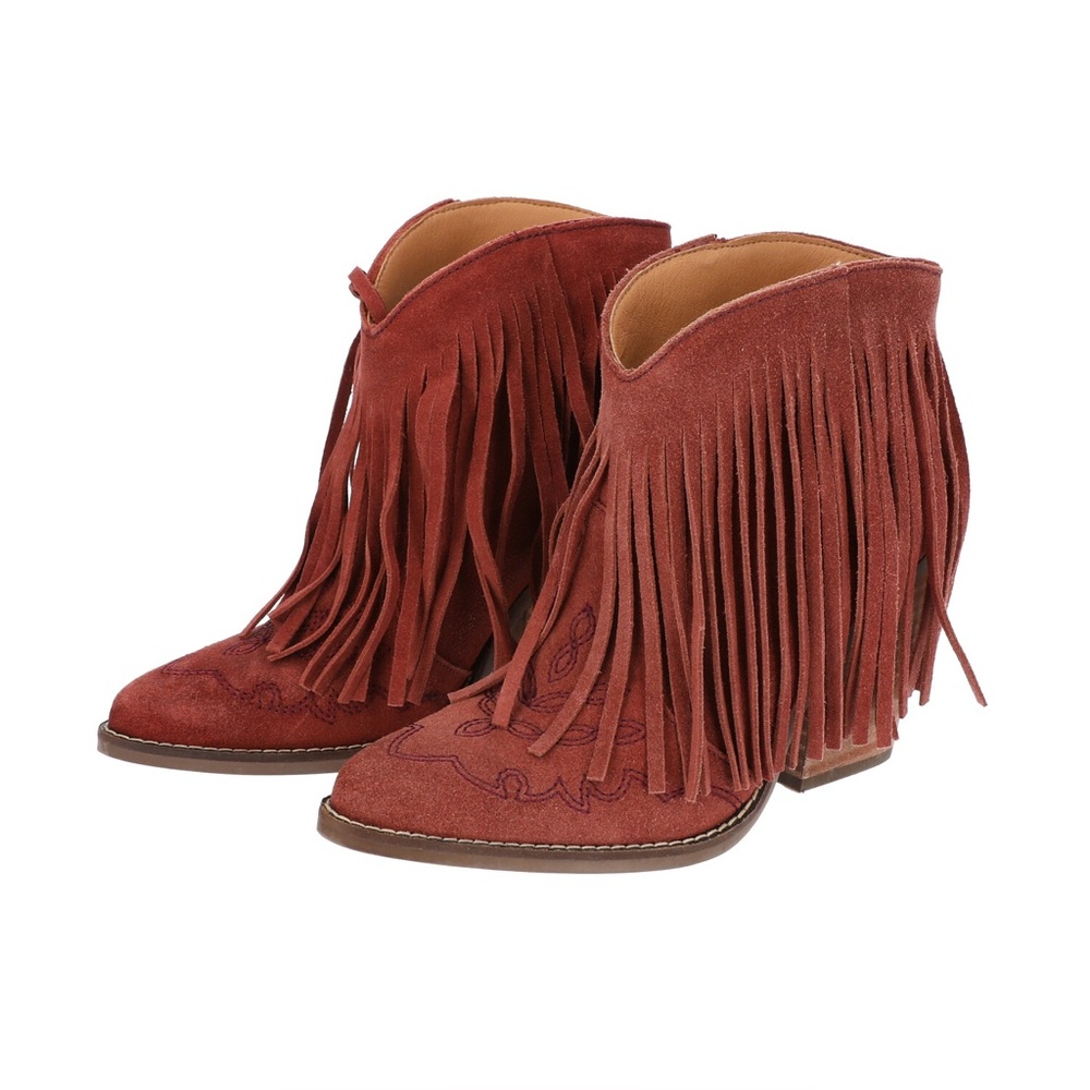 Dingo Fringed Suede Ankle Boots